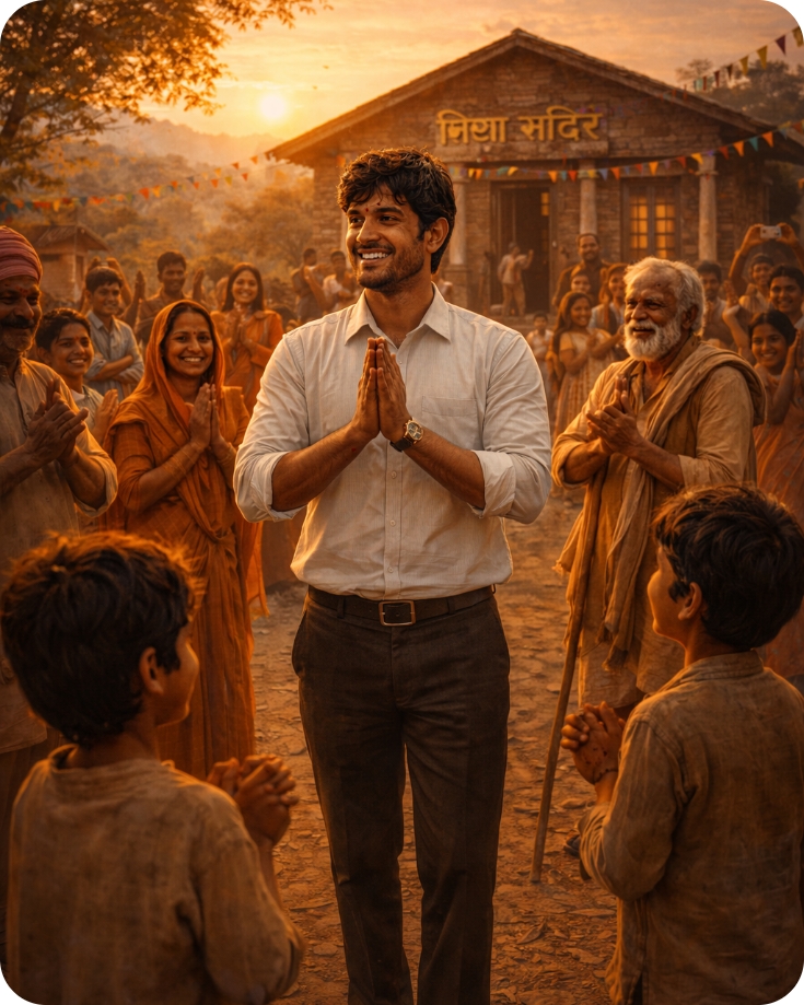 गाँव वाले खुश 