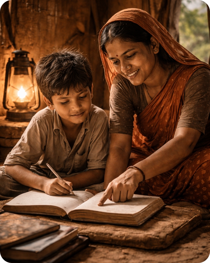 बेटा सफल होकर माँ को गले लगाता है